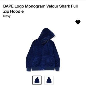 Bape Velour Zip Up Hoodie